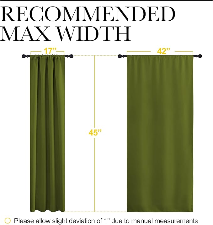 NICETOWN Window Curtains Blackout Drapes, Thermal Insulated Solid Rod Pocket