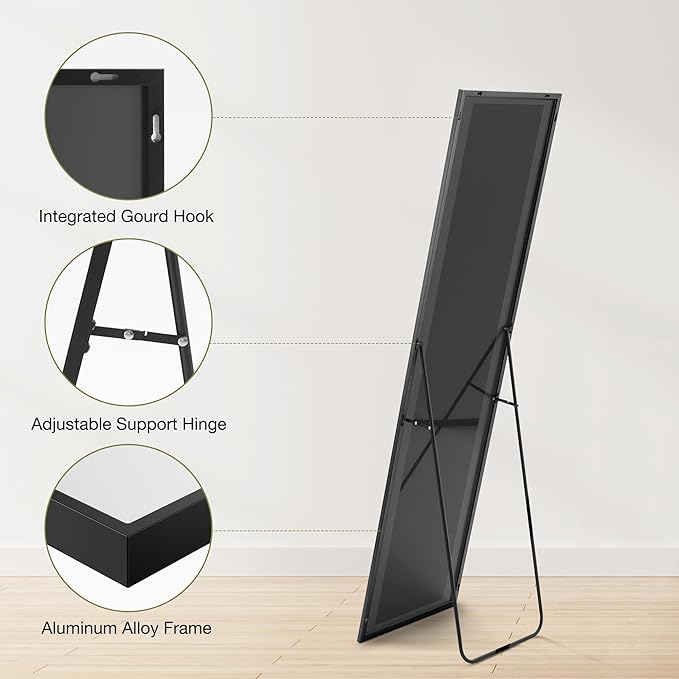 Sweetcrispy 59"x16" Full Length Mirror, Leaning or Standing Full Body Mirror