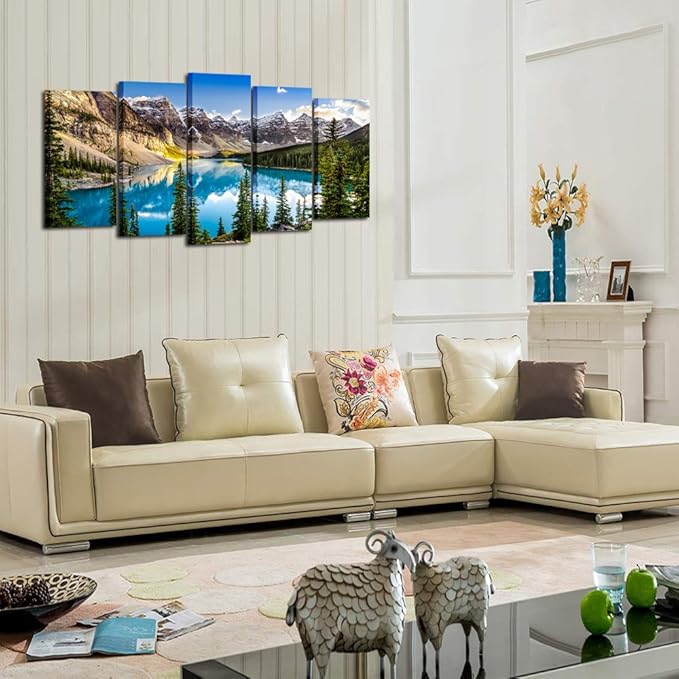 KREATIVE ARTS - 5 Pieces Canvas Prints Wall Art Canada Moraine Lake And Rocky