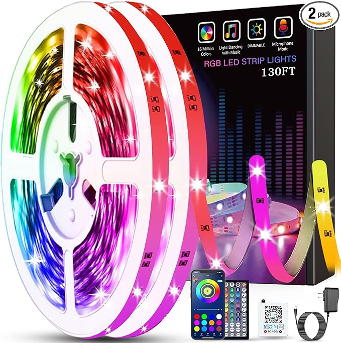 Tenmiro 130ft Led Lights for Bedroom, LED Strip Lights