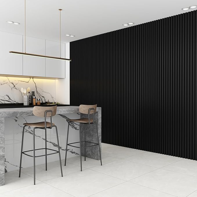 8-Pack WPC Wall Panels 108’’ x 6.1’’ 3D Slat Wall Panel Acoustic Wall Paneling