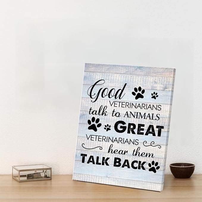 Funny Veterinarian Gifts Farmhouse Dog Canvas Wall Art Decor Veterinary Vet Gift