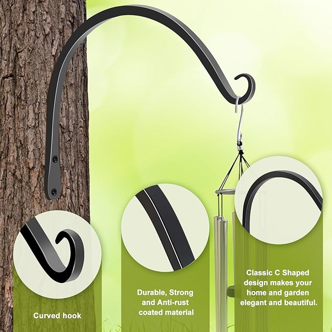 FEED GARDEN 2 Pack 10 Inch Hanging Plant Bracket Wall Hooks Decorative Plant