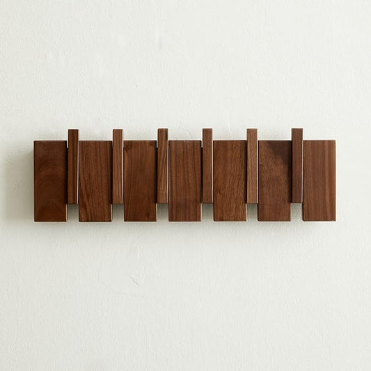 QUELLANCE Wood Coat Rack Wall Mount, Coat Hooks Hanger Wall Mounted, Heavy Duty