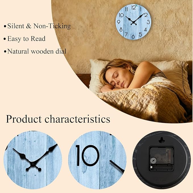 Wall Clock, Modern Wall Clocks Battery Operated, Silent Non Ticking Clock