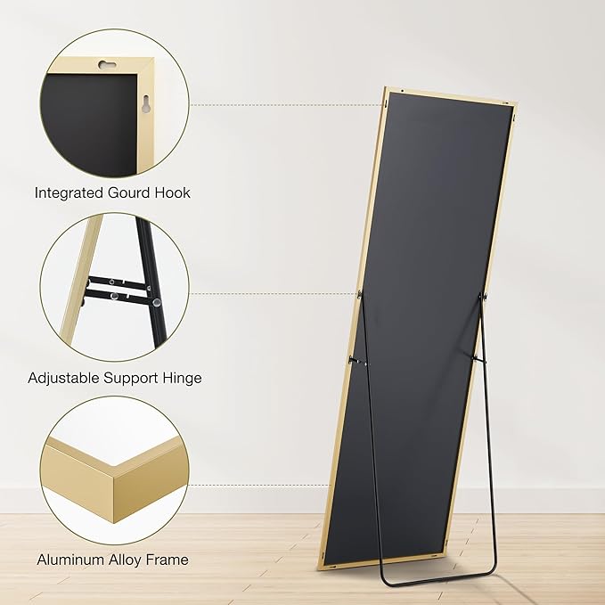 Sweetcrispy 64"x21" Full Length Mirror, Leaning or Standing Full Body Mirror