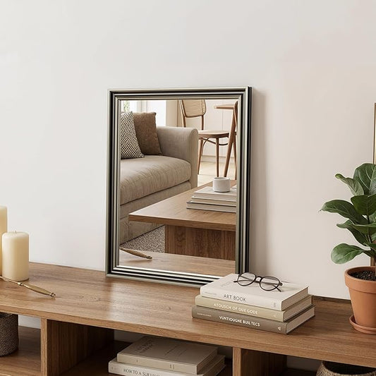 Retro Copper Effect Framed Wall Mirror, 16x20 Rectangle Mirror,