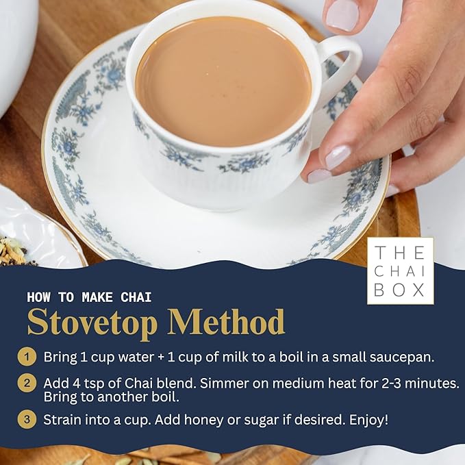 The Chai Box Loose Leaf Ginger Fennel Tea - Vegan & Gluten Free | Caffeinated Black Tea made with Candied Ginger, Cardamom & Fennel (Pack of 1) 2.5 oz | Makes 25 Cups | Small Batch Loose Leaf Tea with Whole, Premium Spices