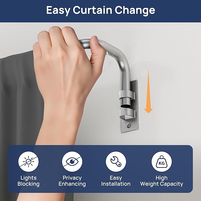ENJOYBASICS Blackout Curtain rod
