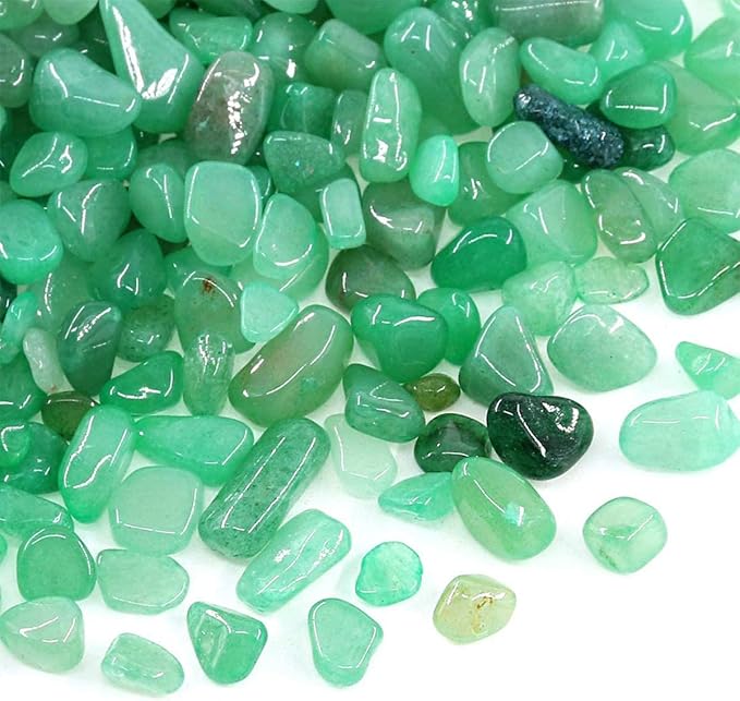 WAYBER Decorative Rock Stones, 1 Lb/460g Irregular Green Crystal Pebbles Quartz Gravel for Aquarium Turtle Tank Decoration/Succulent Plant Landscape/Flowerpot Vase Ornament