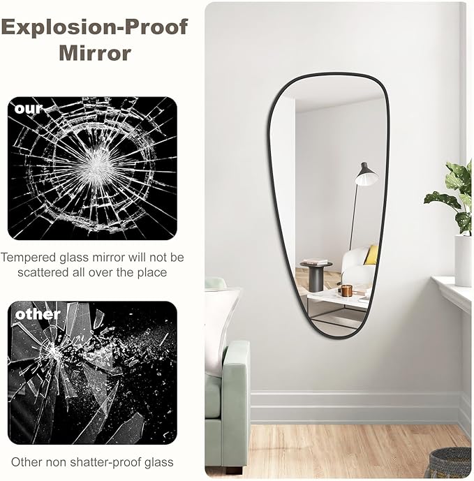 WallBeyond Asymmetrical Mirror, Irregular Wall Mirror, Wall Mirrors Decorative