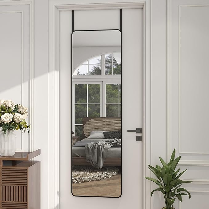 Full Length Door Mirror 14x48, Metal Frame