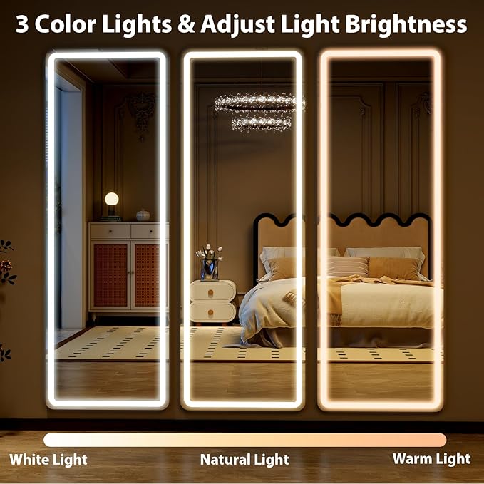 Full Length Mirror with LED Lights, LED Mirrors Full Length Floor Mirror Full