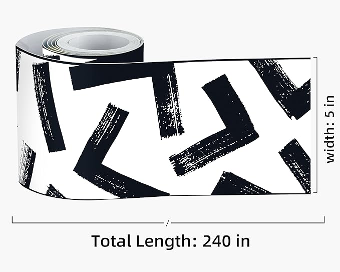 FLFK Black and White Design Wallpaper Border