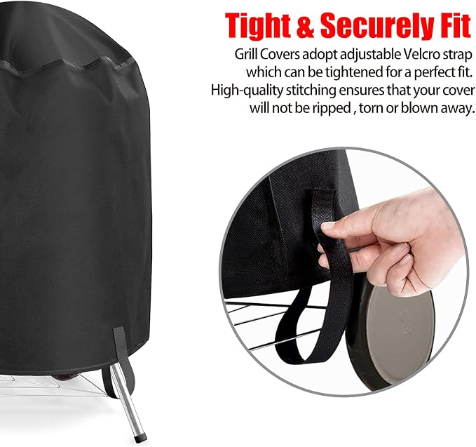 Grill Cover, 22 inch BBQ Gas Grill Cover Waterproof Weather Resistant, UV and Fade Resistant, UV Resistant Materia for Weber Char-Broil Nexgrill Grills and More