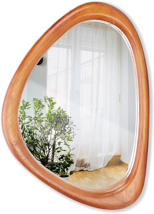 MAGFLERUM Irregular Wall Mirror, 15 * 10 inch Asymmetrical Wood Mirrors