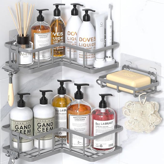 YASONIC Shower Caddy Corner, No Drilling Shower Organizer Corner
