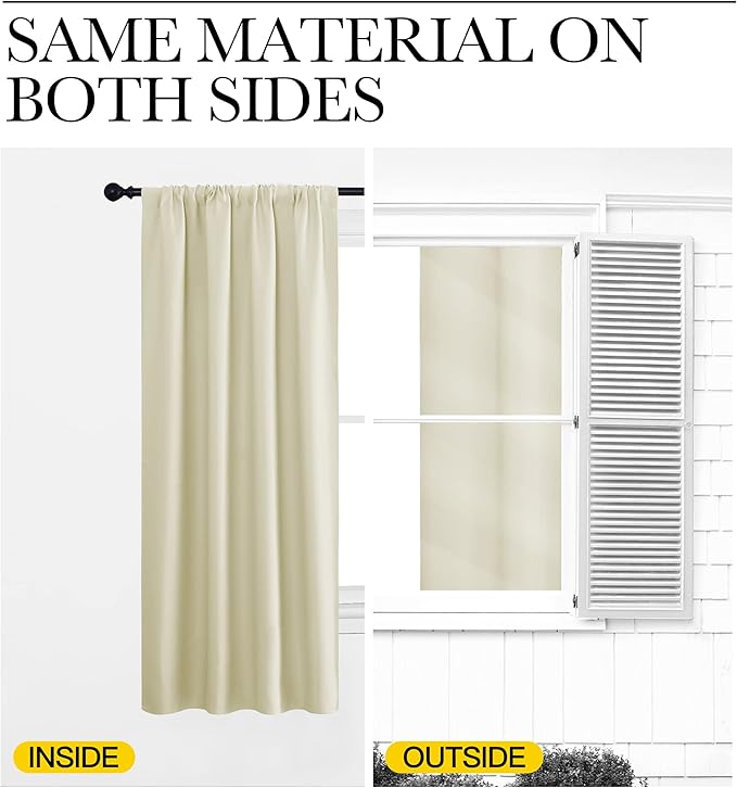 NICETOWN Kitchen Curtains, Short Blackout Curtains & Drapes, Small Window