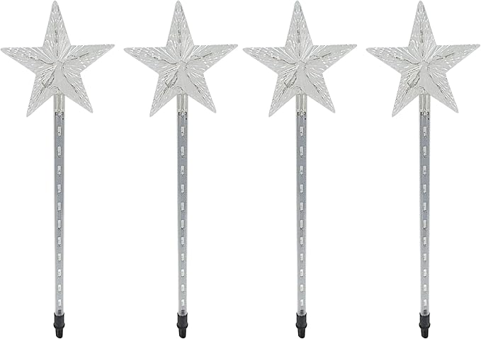 Alpine Corporation Holiday DÃ©cor Shooting Star Garden Stake with LED Lights, 4-Pack, Christmas Decoration