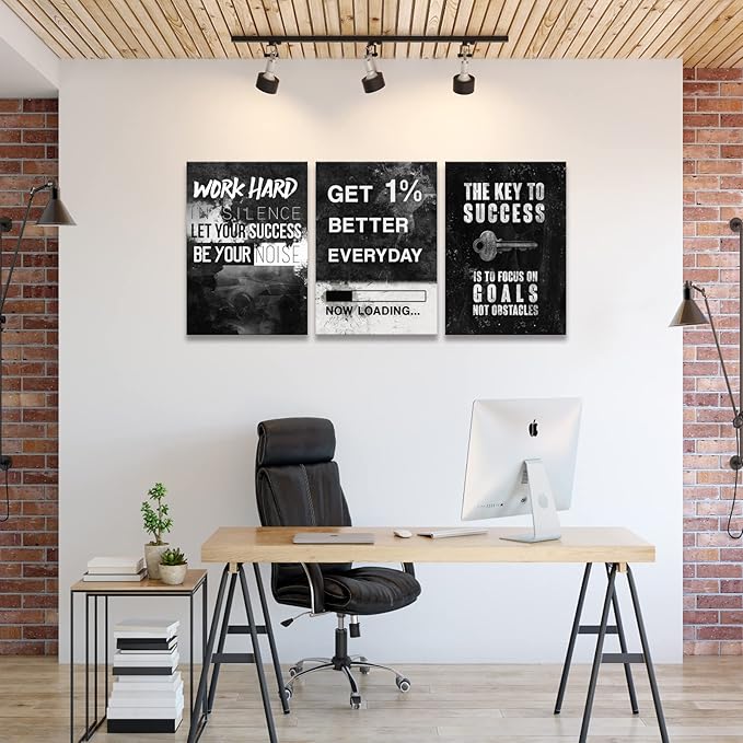 KAWAHONE Motivational Success Canvas Wall Art