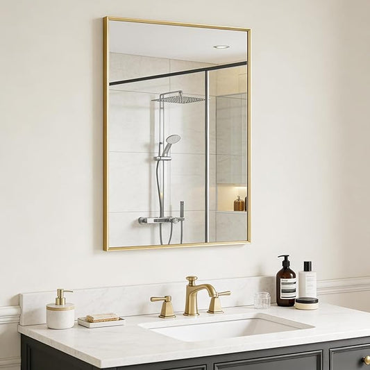BOMINICA Brushed Gold Bathroom Mirror