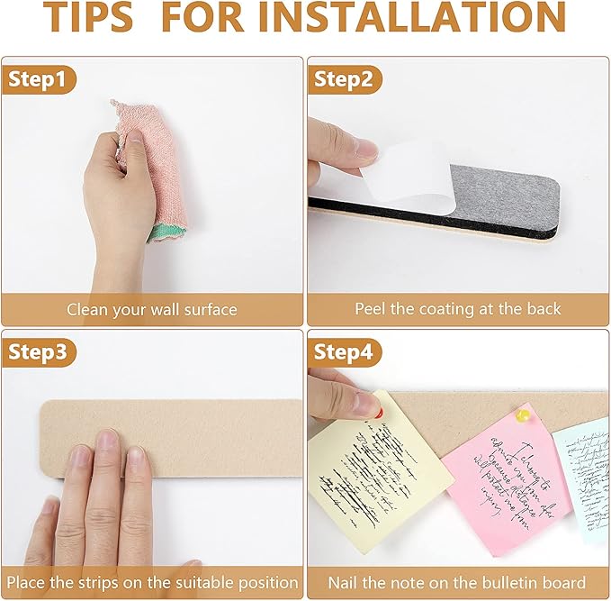 5 Pack Felt Pin Board Bar Strips Bulletin Board
