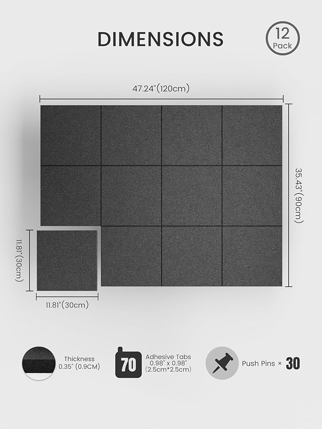 Bumusty Large Cork Board 48" x 36" Alternative