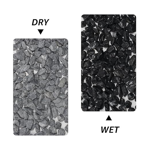 LOIOOJ Black Natural River Rocks, 0.5-1 Inch Decorative Stones for Plants, Garden, and Landscaping – 10LB, Ideal for Walkways, Vases, Crafting, Garden Pathways, and Outdoor Landscaping