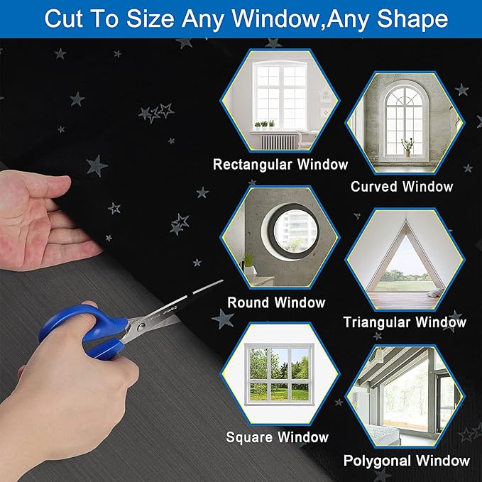 Magnetic Blackout Shades Temporary Blackout Curtains 100% Blackout Blind Window