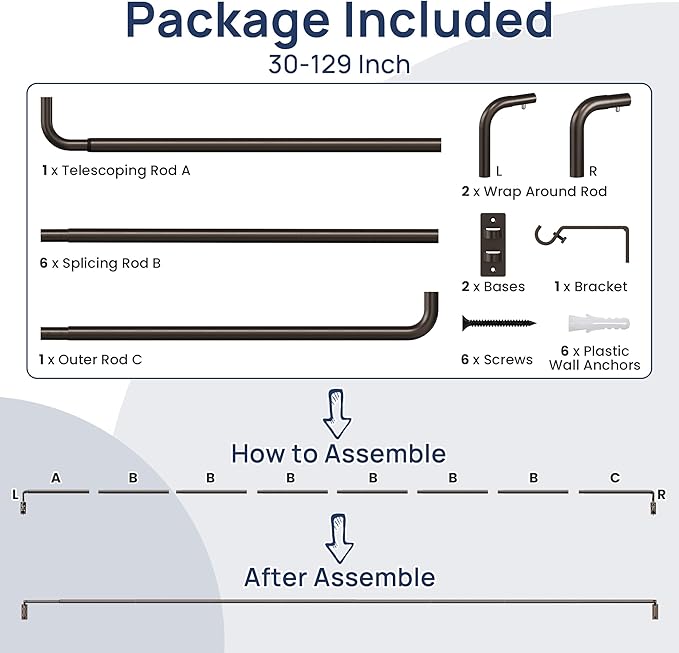 ENJOYBASICS Blackout Curtain rod