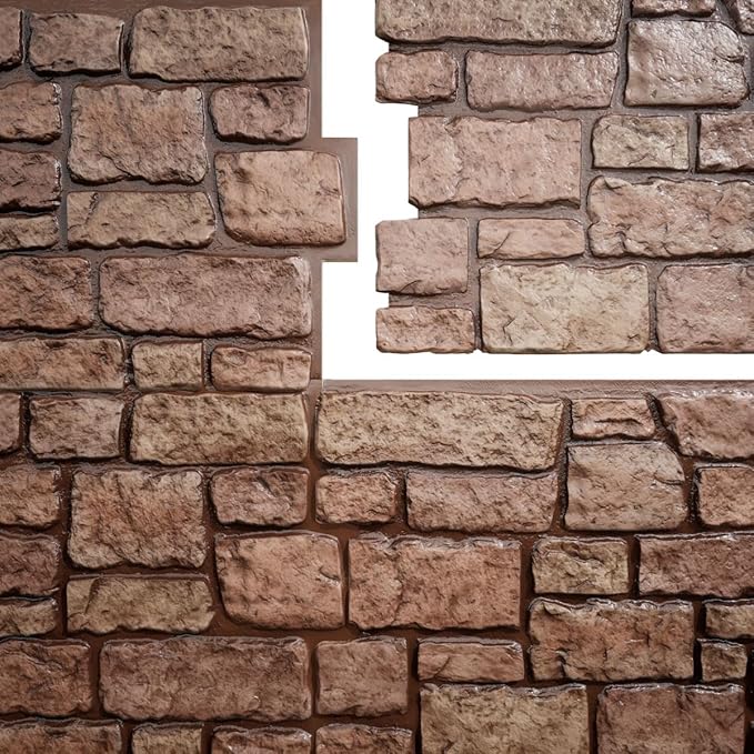 EverStone Cobblestone Faux Stone Panel, Texas Color