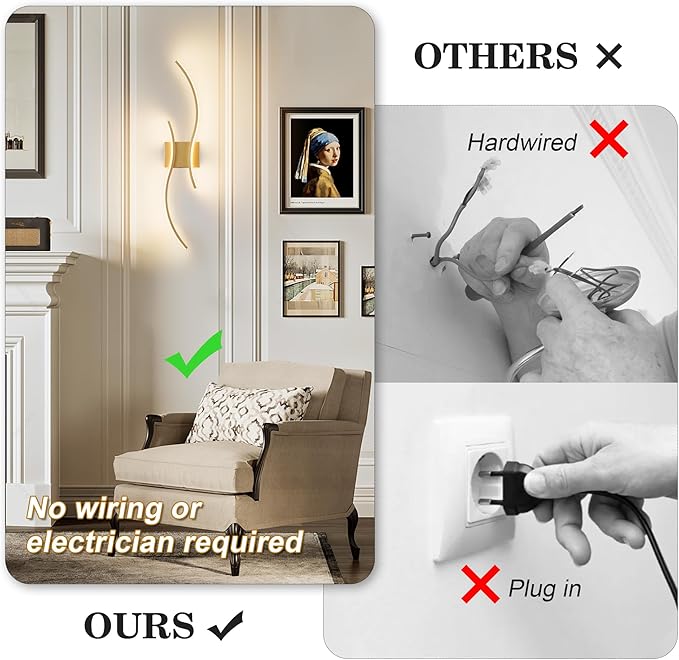 KARTOOSH Battery Operated Wall Sconce