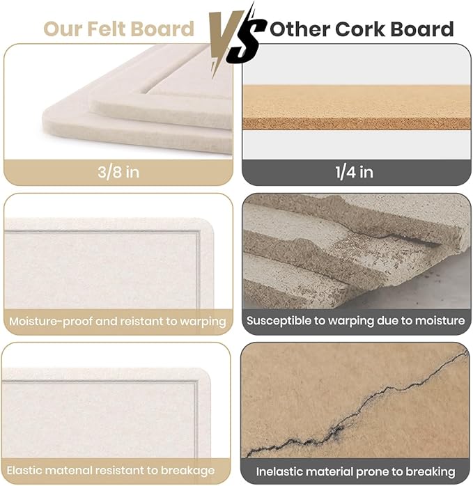 Large Bulletin Board, 48 X 36 inches Felt Board Notice Pin Board, Self-Adhesive
