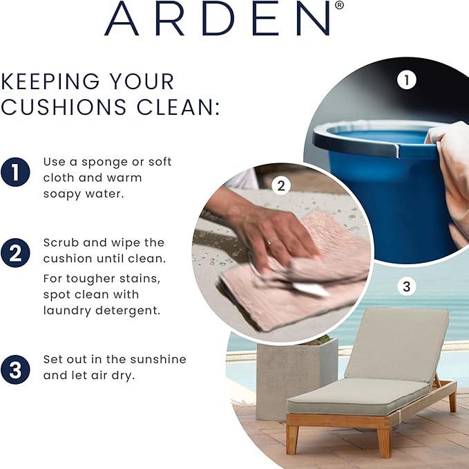Arden 2-Pack Outdoor Patio Dining Chair Cushion, 20x44, Rain-Proof Seat Pad, Fade-Resistant Outdoor Cushion Cobalt Blue Texture