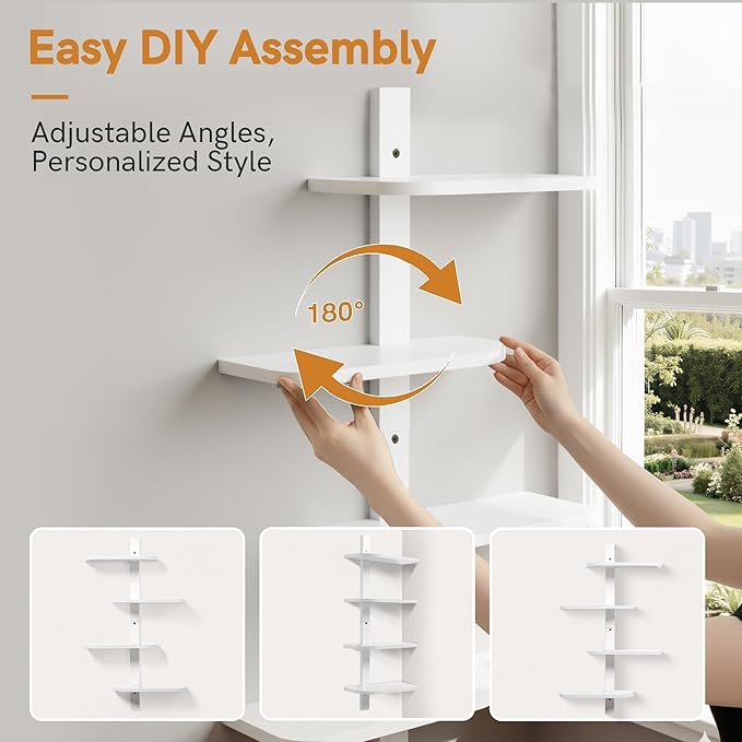 Afuly White Floating Shelves for Wall Display Shelf Unit Modern Decorative