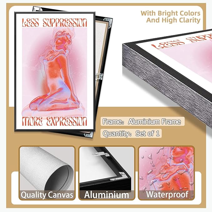 Spiritual Affirmation Art Poster Pink Woman Canvas Wall Art Aesthetic Pictures