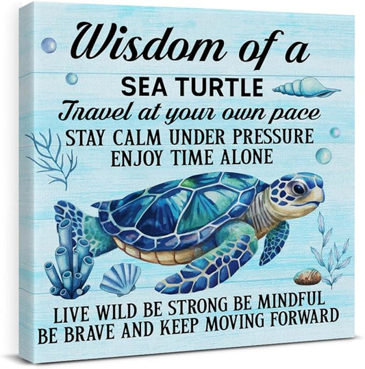 Sea Turtle Wall Art Decor Inspirational Wall Decor Posters Beach Themed