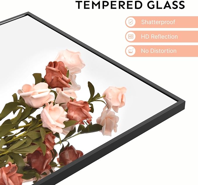 Kosmonia 48x14 Inch Full Length Tempered Glass Door Mirror