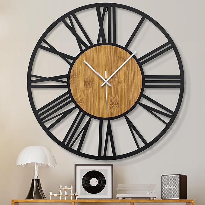 1st owned Wall Clocks for Living Room Decor, Round Silent Little Ticking