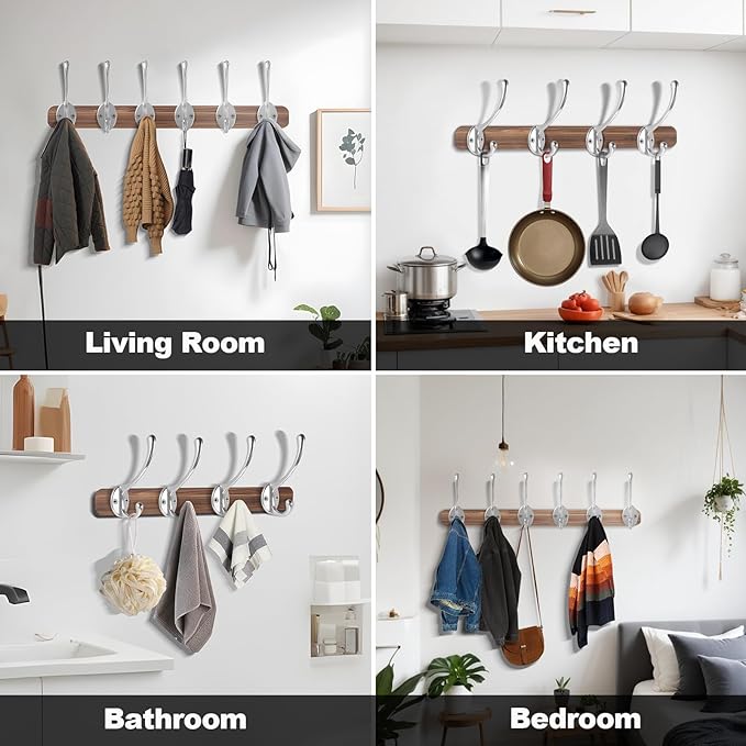 Wall Hooks for Hanging, 20-Pcs Heavy Duty Metal Coat Hooks, for Living Room