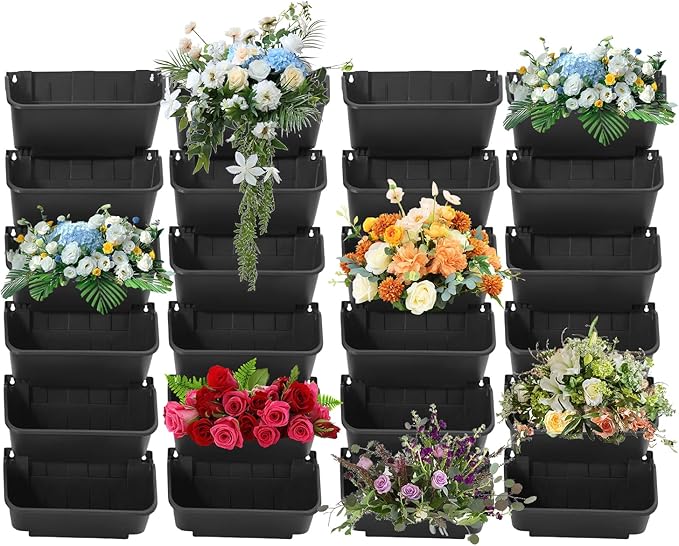 24 Pack Vertical Garden Planter, 13 inch Wall Mounted Planter