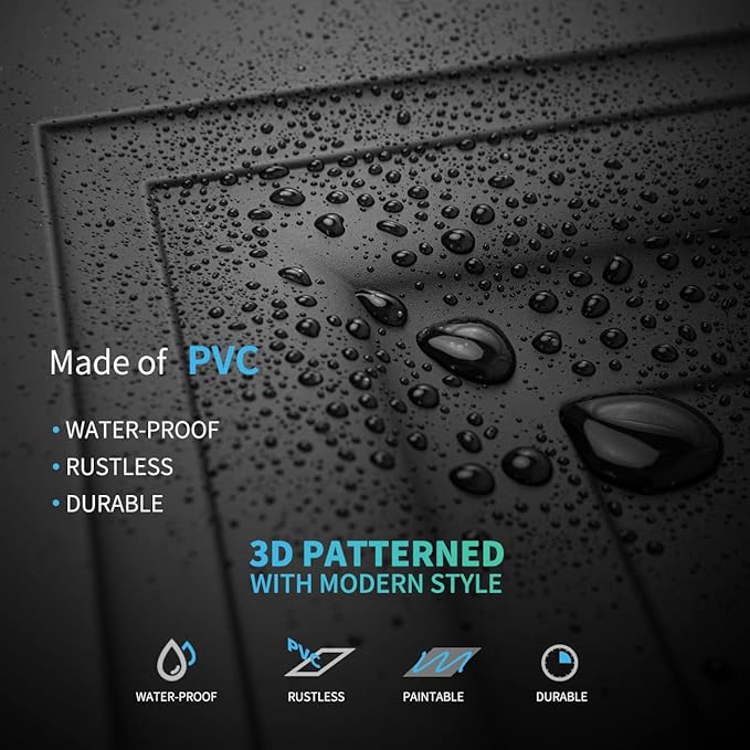 Art3d 12-Pack Square Black Drop Ceiling Tile 2ft x 2ft, PVC Ceiling Panel 24 x