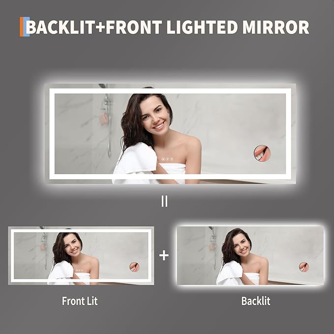 LED Bathroom Mirror 60 x 24 inch