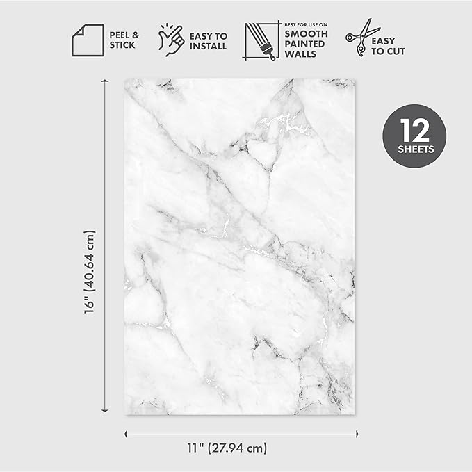 Main Street Peel and Stick Wallpaper Eco-Friendly Sheets 12 Pack, 11 X 16 Inch