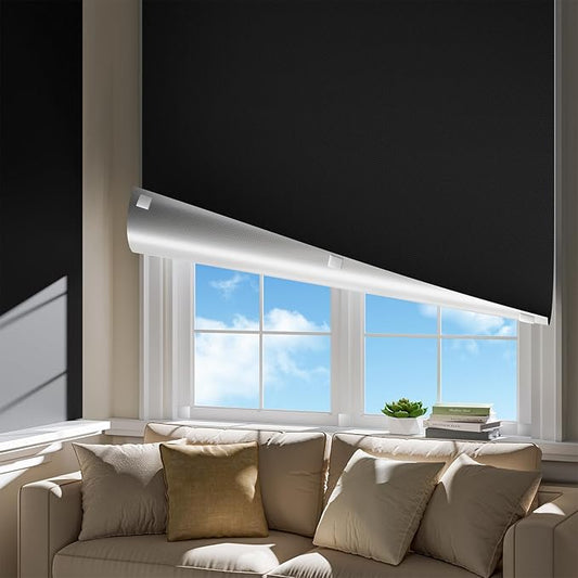 Portable Blackout Curtains for Bedroom, Easy Install No Drill Blackout