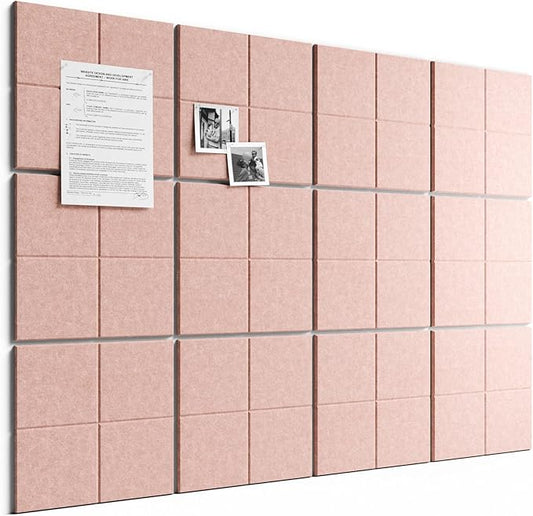 Bumusty Large Felt Bulletin Board, 30 Push Pins, 70 Adhesive Tabs