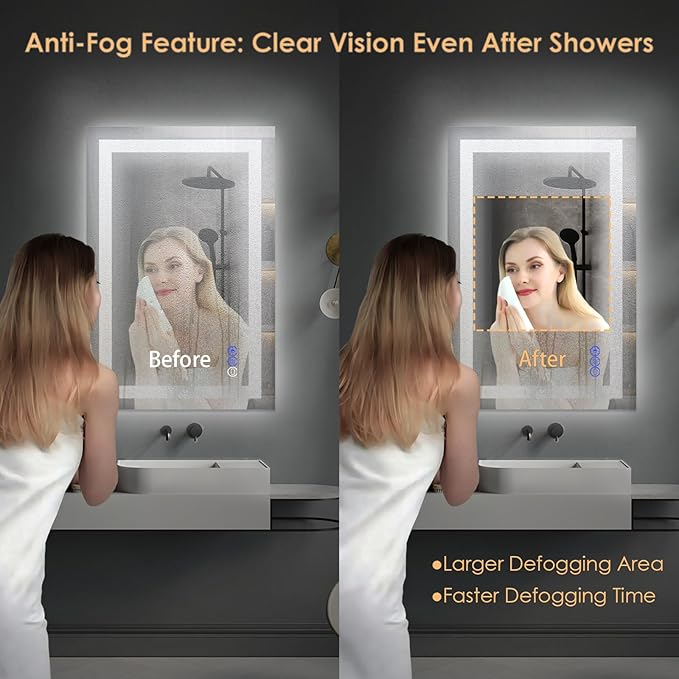 16×24 inches LED Bathroom Mirror, Bathroom Vanity Mirror