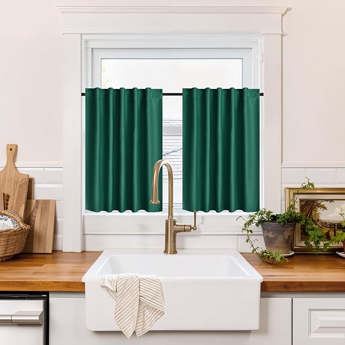 RYB HOME 100% Blackout Short Curtains