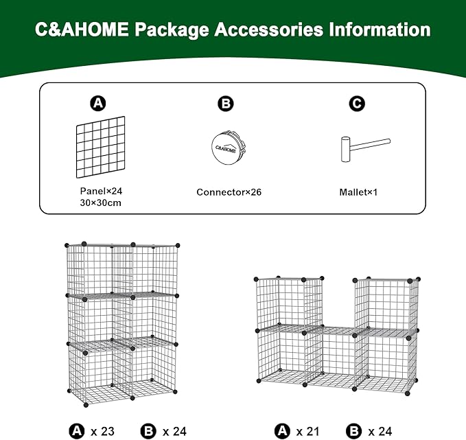 C&AHOME Wire Cube Storage, 6