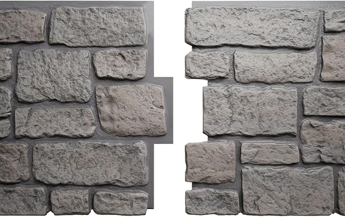 EverStone Cobblestone Faux Stone Panel, Morning Dove Color